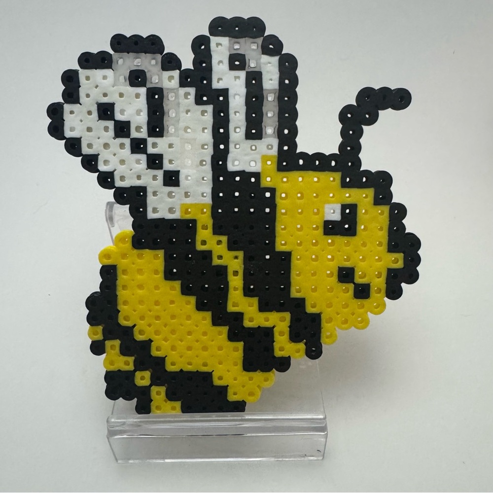 Hand Crafted Bumblebee Perler Bead Bee Art Magnet